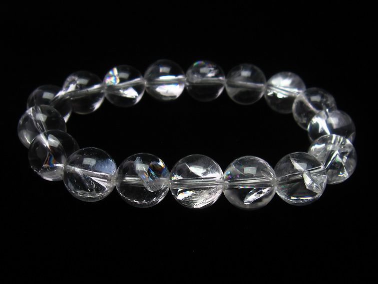 アイリスクォーツ 水晶 ブレスレット 虹入り 12mm 一点物 メール便可 [M便 1/10] 111-11251