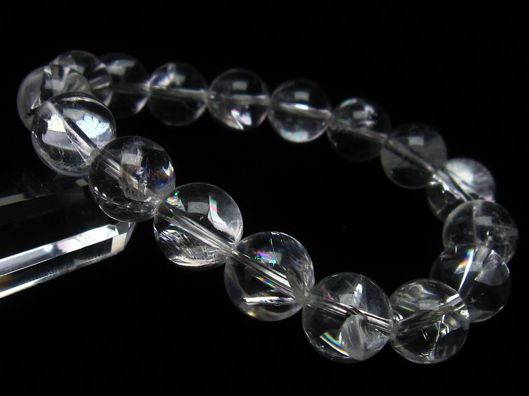 アイリスクォーツ 水晶 ブレスレット 虹入り 12mm 一点物 メール便可 [M便 1/10] 111-11251