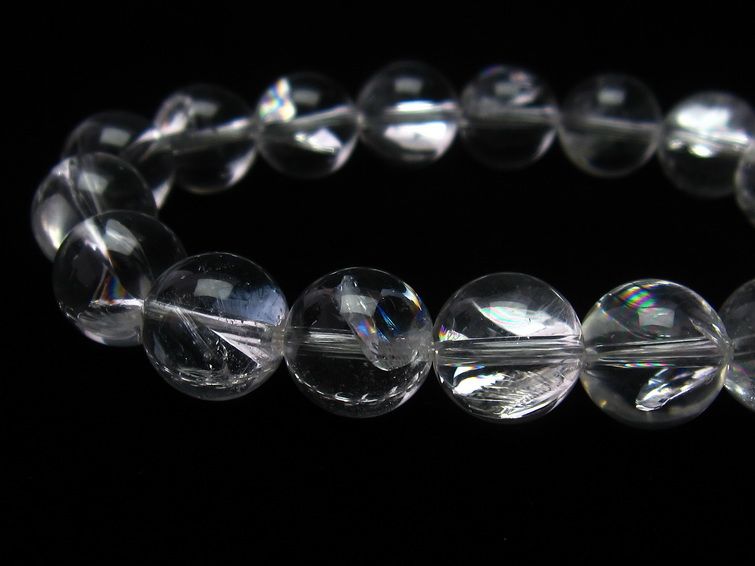 アイリスクォーツ 水晶 ブレスレット 虹入り 12mm 一点物 メール便可 [M便 1/10] 111-11251