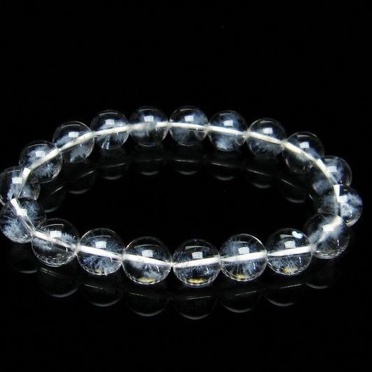 水晶 ブレスレット レーザー彫刻入り 10mm 一点物 メール便可 [M便 1/10] 111-11298