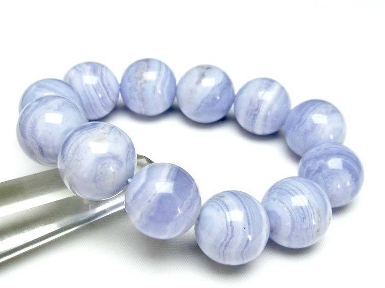 ブルーレースアゲート ブレスレット 18mm 一点物 111-12678
