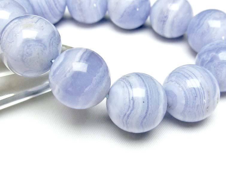 ブルーレースアゲート ブレスレット 18mm 一点物 111-12678
