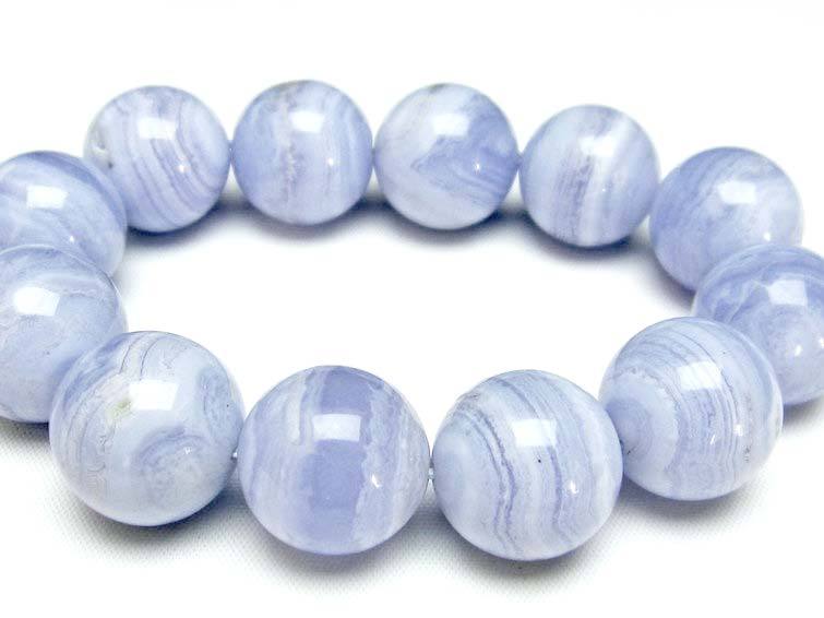 ブルーレースアゲート ブレスレット 18mm 一点物 111-12678