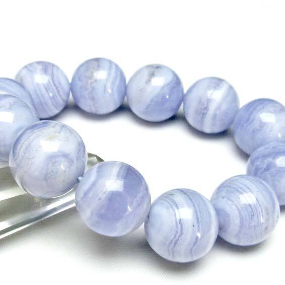 ブルーレースアゲート ブレスレット 18mm 一点物 111-12678