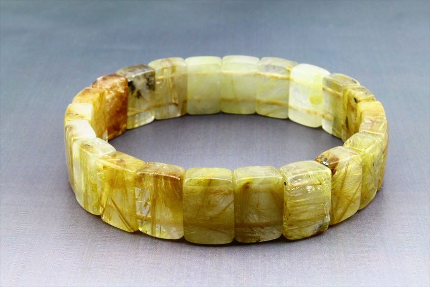 ゴールドタイチンルチルクォーツ バングル  一点物 111-127