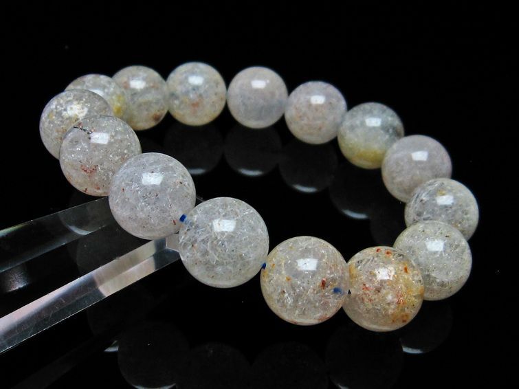 ホワイトガーデンファントムクォーツ ブレスレット 15mm 一点物 メール便可 [M便 1/10] 111-16630