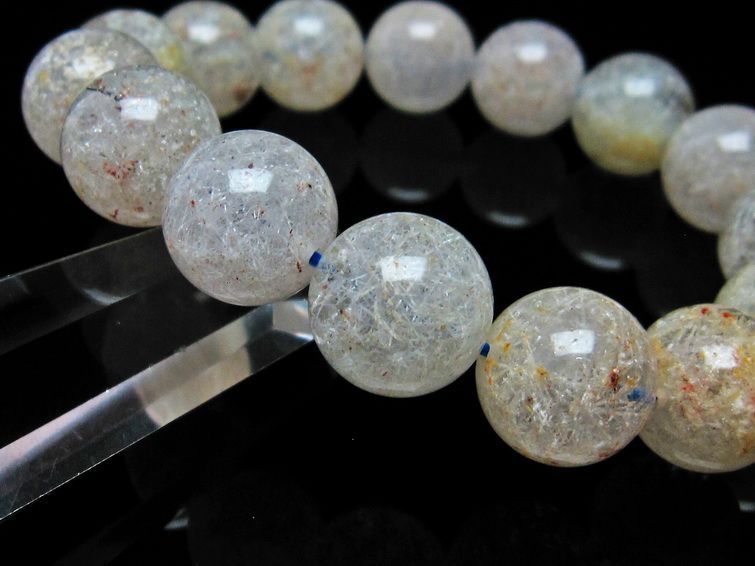 ホワイトガーデンファントムクォーツ ブレスレット 15mm 一点物 メール便可 [M便 1/10] 111-16630