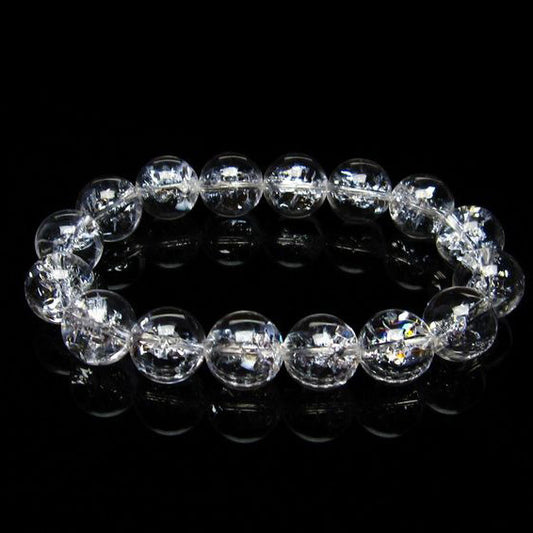 水晶 ブレスレット 虹入り ブレス アイリスクォーツ 14mm 一点物 メール便可 [M便 1/10] 111-17184