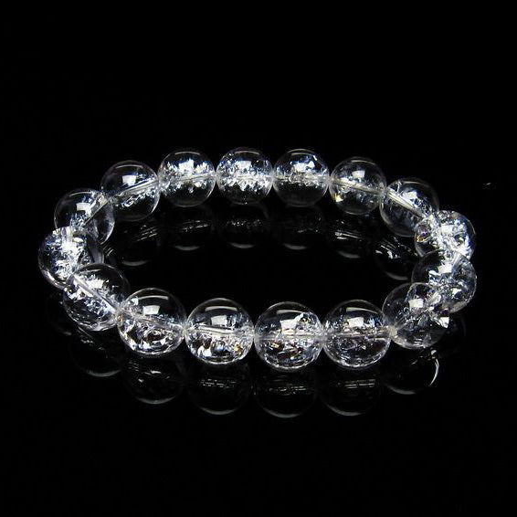 水晶 ブレスレット 虹入り ブレス アイリスクォーツ 14mm 一点物 メール便可 [M便 1/10] 111-17185