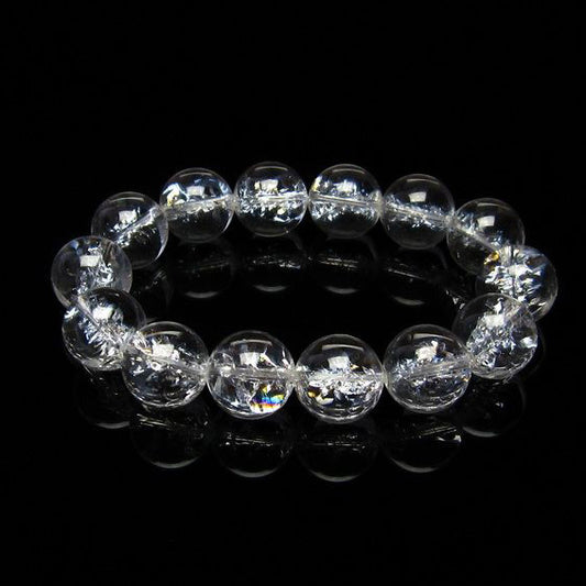 水晶 ブレスレット 虹入り ブレス アイリスクォーツ 16mm 一点物 111-17193