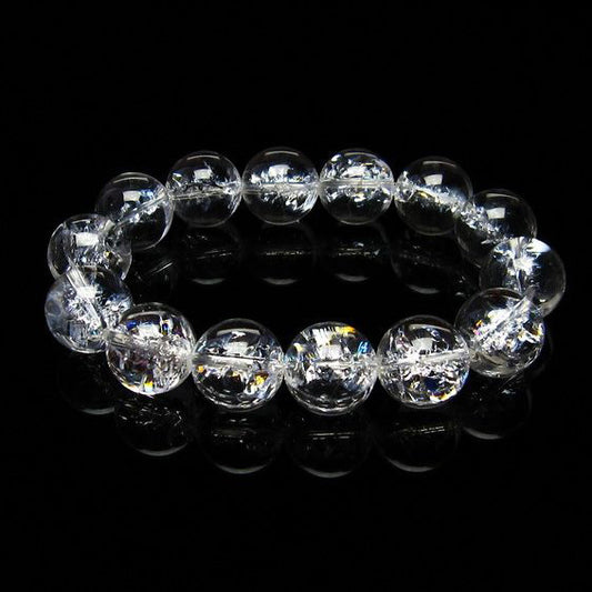 水晶 ブレスレット 虹入り ブレス アイリスクォーツ 16mm 一点物 111-17195