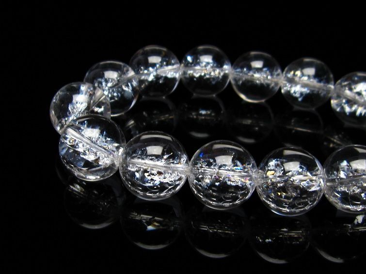 水晶 ブレスレット 虹入り ブレス アイリスクォーツ 16mm 一点物 111-17196