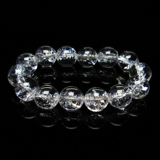 水晶 ブレスレット 虹入り ブレス アイリスクォーツ 16mm 一点物 111-17197