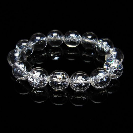 水晶 ブレスレット 虹入り ブレス アイリスクォーツ 16mm 一点物 111-17198