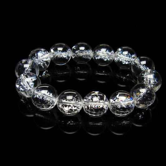 水晶 ブレスレット 虹入り ブレス アイリスクォーツ 16mm 一点物 111-17199
