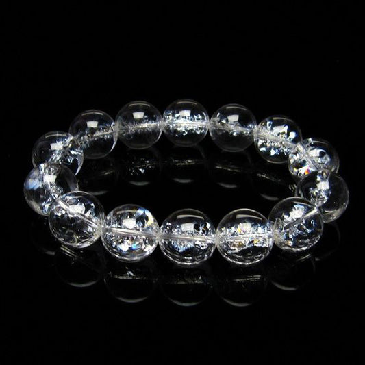 水晶 ブレスレット 虹入り ブレス アイリスクォーツ 16mm 一点物 111-17200