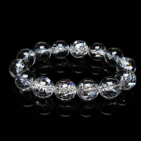 水晶 ブレスレット 虹入り ブレス アイリスクォーツ 16mm 一点物 111-17202