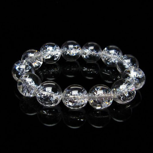 水晶 ブレスレット 虹入り ブレス アイリスクォーツ 17mm 一点物 111-17205