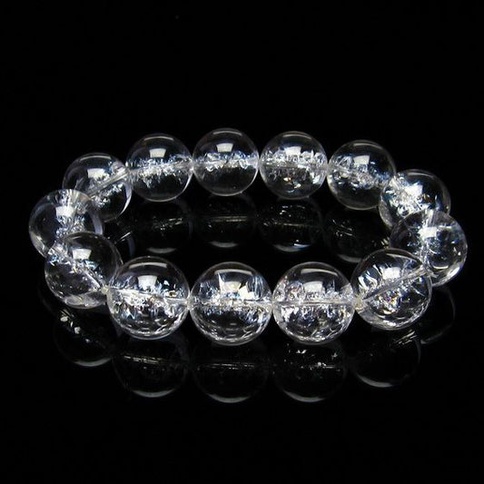 水晶 ブレスレット 虹入り ブレス アイリスクォーツ 18mm 一点物 111-17206