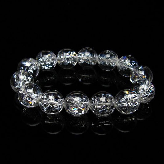 水晶 ブレスレット 虹入り ブレス アイリスクォーツ 16mm 一点物 111-17222