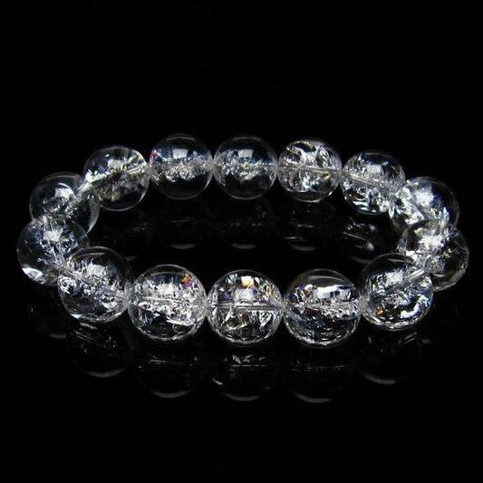 水晶 ブレスレット 虹入り ブレス アイリスクォーツ 16mm 一点物 111-17224