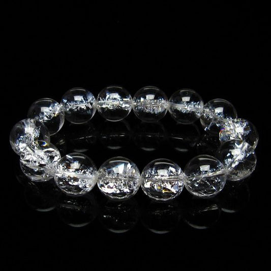 水晶 ブレスレット 虹入り ブレス アイリスクォーツ 16mm 一点物 111-17225