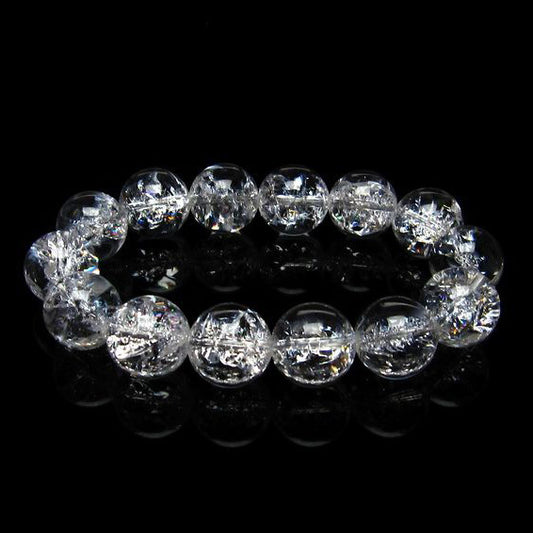 水晶 ブレスレット 虹入り ブレス アイリスクォーツ 16mm 一点物 111-17227