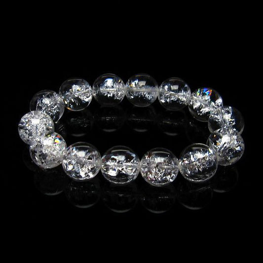 水晶 ブレスレット 虹入り ブレス アイリスクォーツ 16mm 一点物 111-17230