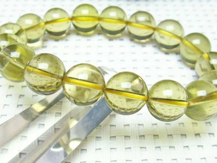 ミルキークォーツ イエロー ブレスレット 12mm 一点物 111-1740