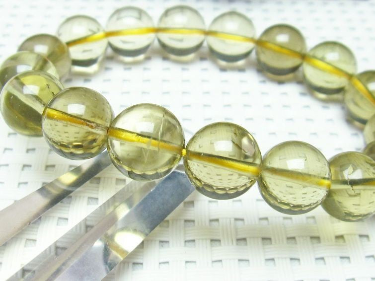 ミルキークォーツ イエロー ブレスレット 12mm 一点物 111-1742