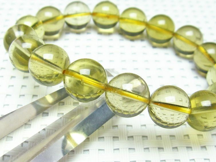 ミルキークォーツ イエロー ブレスレット 12mm 一点物 111-1749