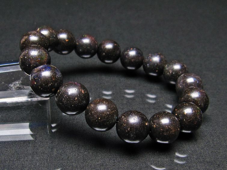 ブラックオパール ブレスレット 12mm 一点物 111-17696