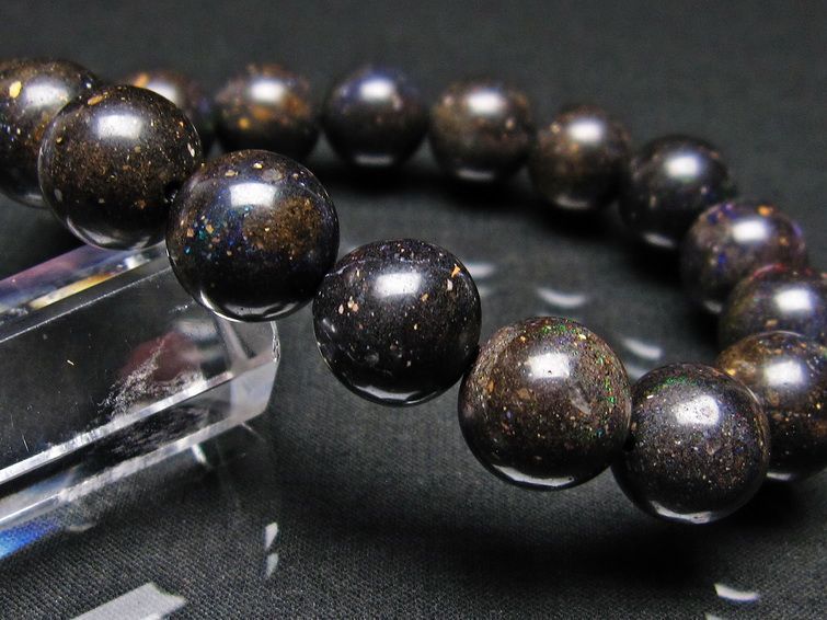 ブラックオパール ブレスレット 13mm 一点物 111-17697