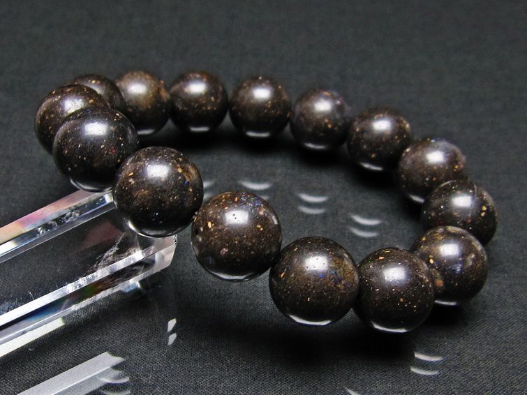 ブラックオパール ブレスレット 14mm 一点物 111-17709