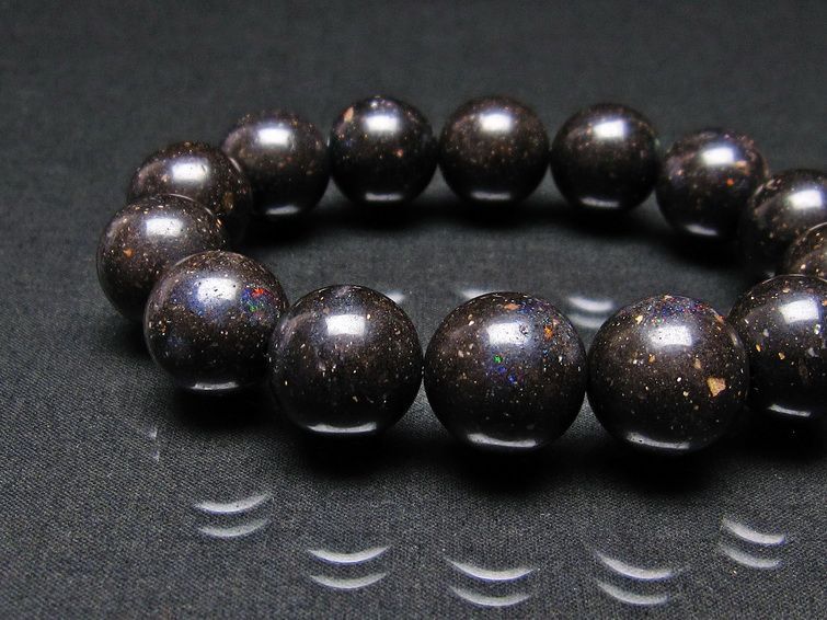 ブラックオパール ブレスレット 16mm 一点物 111-17716
