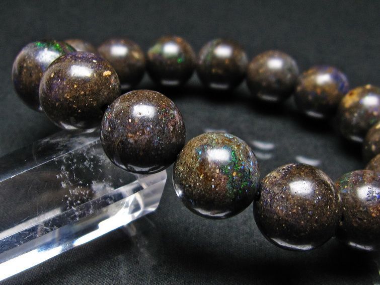 ブラックオパール ブレスレット 13mm 一点物 111-17727