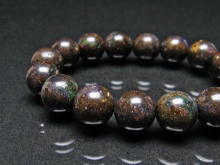 ブラックオパール ブレスレット 13mm 一点物 111-17727