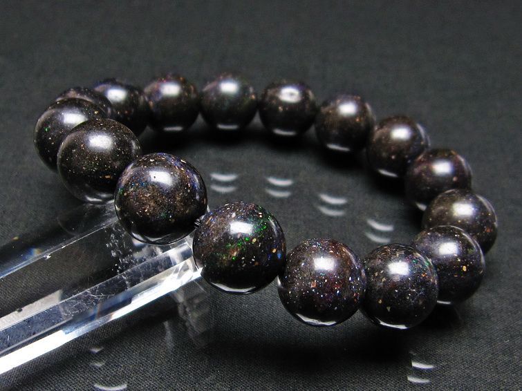 ブラックオパール ブレスレット 13mm 一点物 111-17729