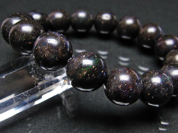 ブラックオパール ブレスレット 13mm 一点物 111-17729