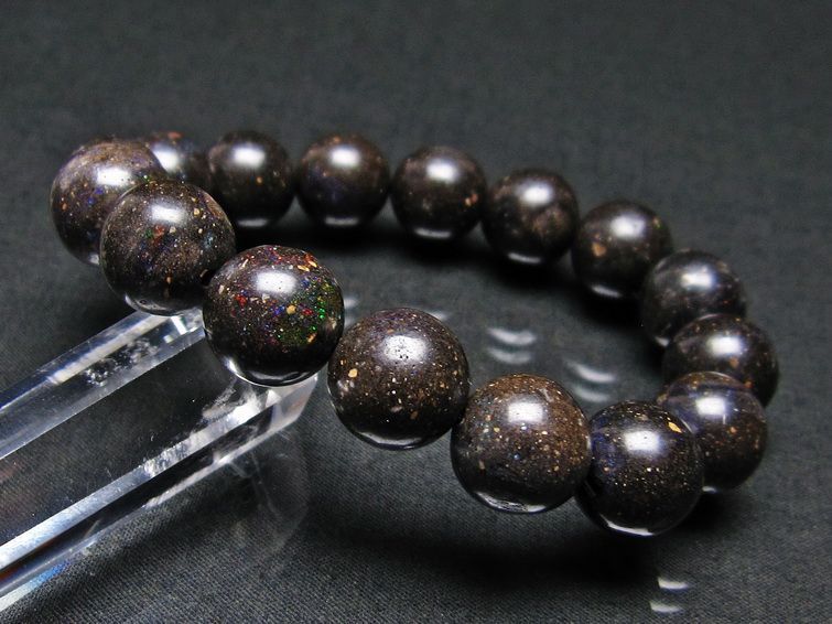 ブラックオパール ブレスレット 13mm 一点物 111-17733
