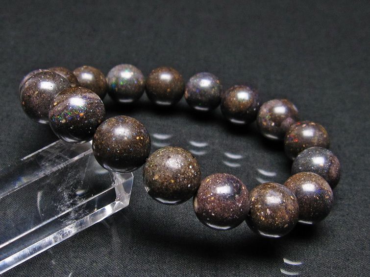 ブラックオパール ブレスレット 12mm 一点物 111-17741