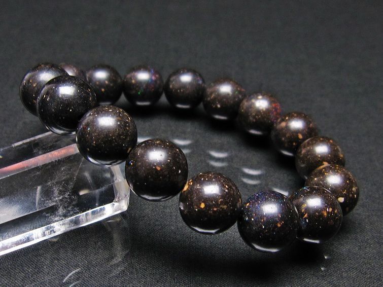 ブラックオパール ブレスレット 12mm 一点物 111-17744