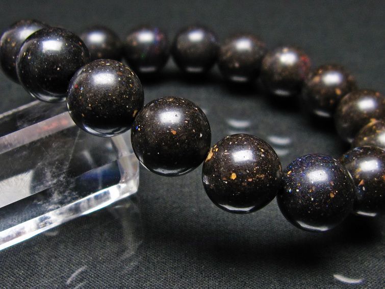 ブラックオパール ブレスレット 12mm 一点物 111-17744