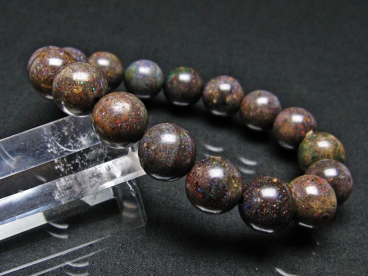 ブラックオパール ブレスレット 12mm 一点物 111-17751