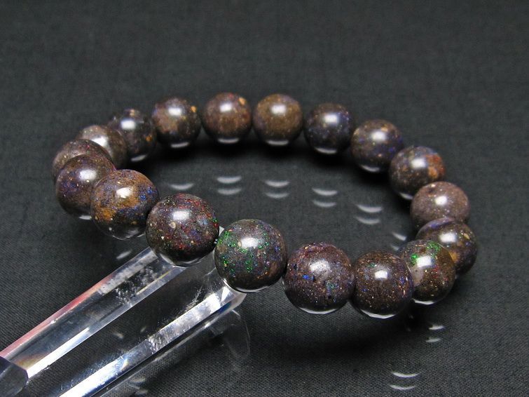 ブラックオパール ブレスレット 12mm 一点物 111-17753