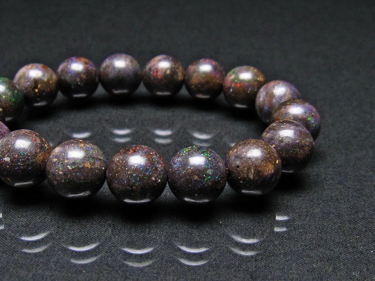 ブラックオパール ブレスレット 13mm 一点物 111-17758