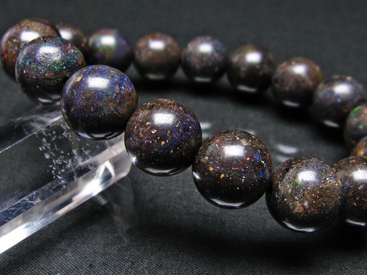 ブラックオパール ブレスレット 13mm 一点物 111-17759