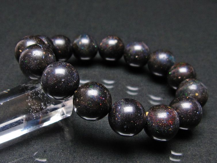 ブラックオパール ブレスレット 15mm 一点物 111-17771