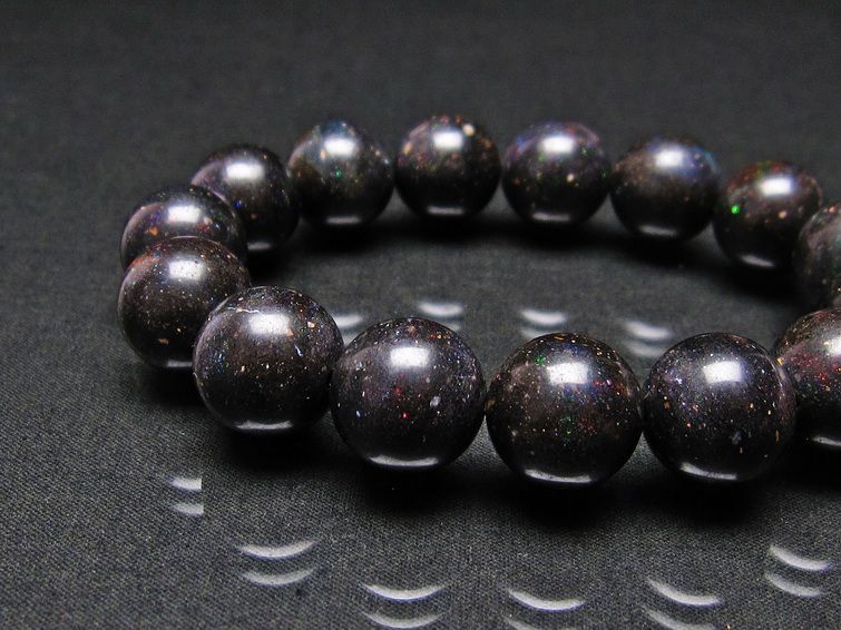 ブラックオパール ブレスレット 15mm 一点物 111-17771