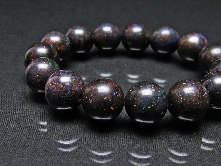 ブラックオパール ブレスレット 15mm 一点物 111-17775